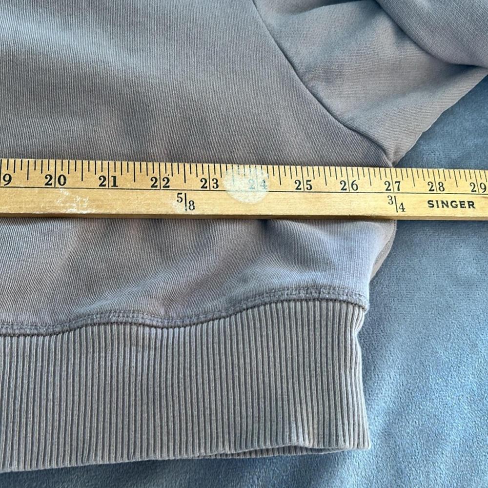 Pink v neckline cropped sweatshirt in mauve brown fleece long sleeves Sz xxl - Picture 6 of 8